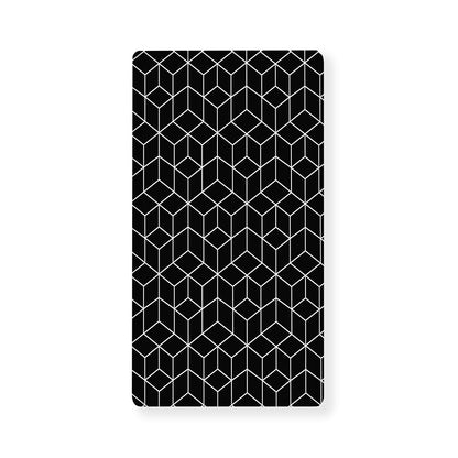 Black Geometric Cube Shape Pattern Print Baby Crib Sheet
