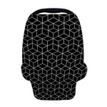 Black Geometric Cube Shape Pattern Print Baby Seat Cover