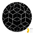 Black Geometric Cube Shape Pattern Print Basketball