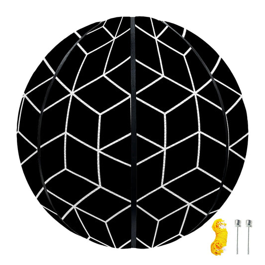 Black Geometric Cube Shape Pattern Print Basketball
