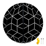 Black Geometric Cube Shape Pattern Print Basketball