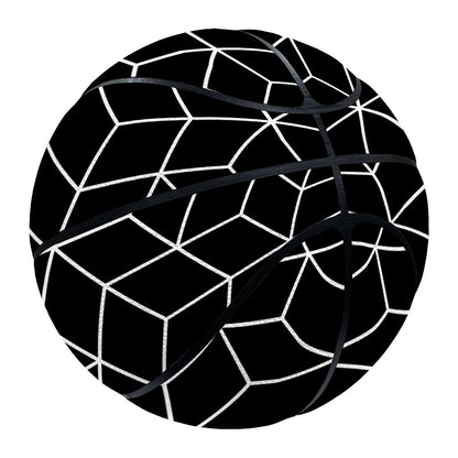 Black Geometric Cube Shape Pattern Print Basketball