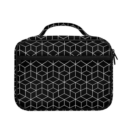 Black Geometric Cube Shape Pattern Print Briefcase Bible Bag