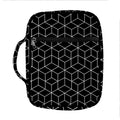 Black Geometric Cube Shape Pattern Print Front Pocket Bible Bag