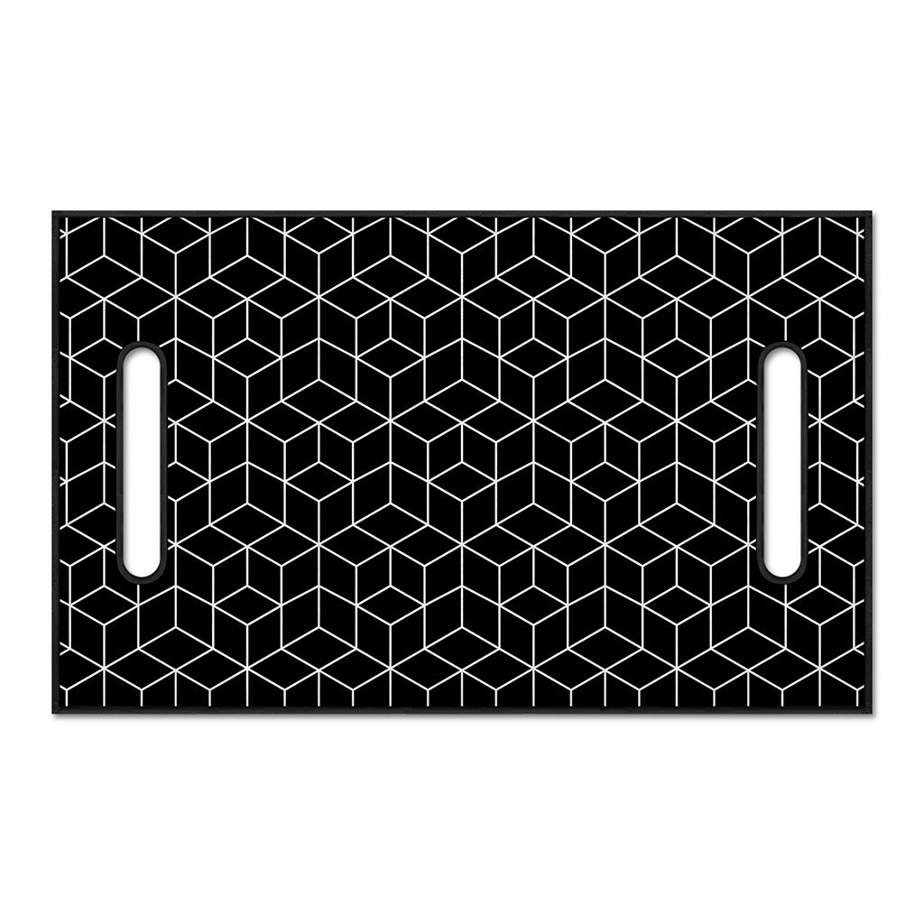 Black Geometric Cube Shape Pattern Print Golf Cart Seat Cover