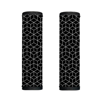 Black Geometric Cube Shape Pattern Print Handle Covers