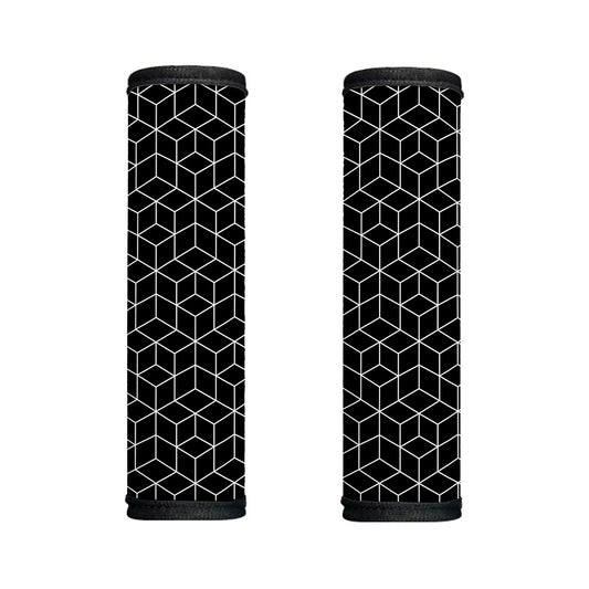 Black Geometric Cube Shape Pattern Print Handle Covers
