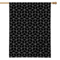 Black Geometric Cube Shape Pattern Print House Flag