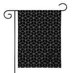Black Geometric Cube Shape Pattern Print House Flag