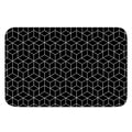 Black Geometric Cube Shape Pattern Print Indoor Door Mat