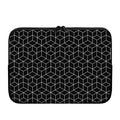 Black Geometric Cube Shape Pattern Print Laptop Sleeve