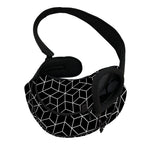 Black Geometric Cube Shape Pattern Print Pet Sling Carrier