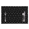 Black Geometric Cube Shape Pattern Print Placemat