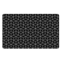 Black Geometric Cube Shape Pattern Print Polyester Doormat