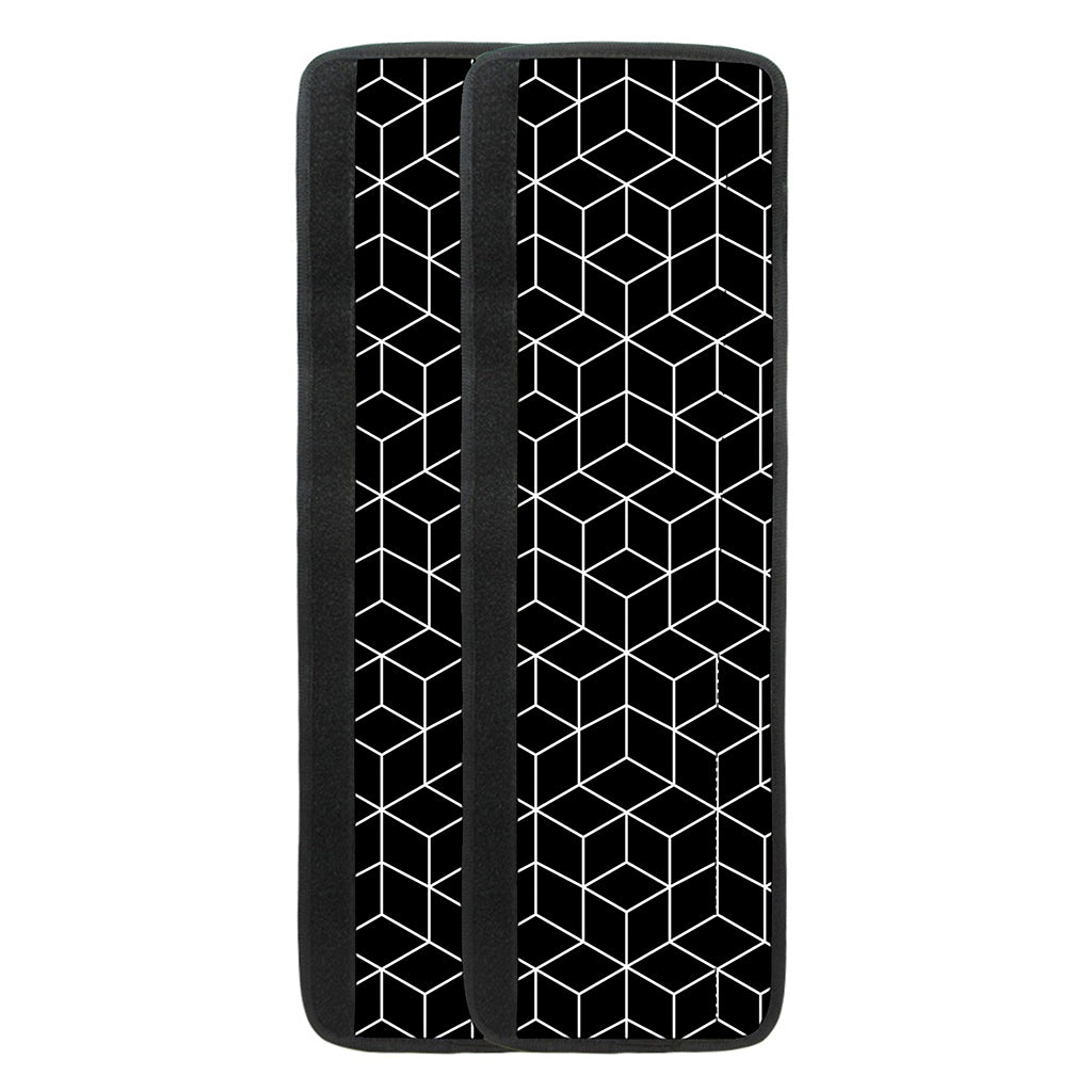 Black Geometric Cube Shape Pattern Print Refrigerator Handle Covers