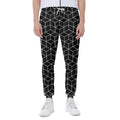 Black Geometric Cube Shape Pattern Print Joggers