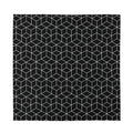 Black Geometric Cube Shape Pattern Print Silk Bandana