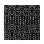 Black Geometric Cube Shape Pattern Print Silk Bandana