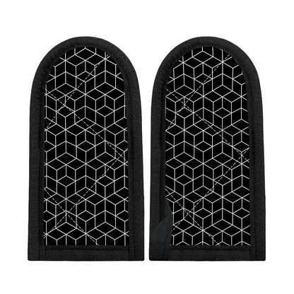 Black Geometric Cube Shape Pattern Print Skillet Handle Cover