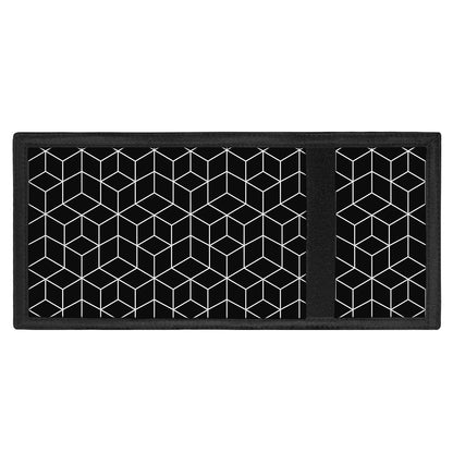 Black Geometric Cube Shape Pattern Print Trifold Wallet