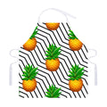 Black Geometric Pineapple Pattern Print Adjustable Apron
