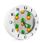 Black Geometric Pineapple Pattern Print Alarm Clock