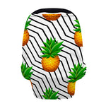 Black Geometric Pineapple Pattern Print Baby Seat Cover