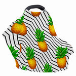 Black Geometric Pineapple Pattern Print Baby Seat Cover