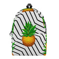 Black Geometric Pineapple Pattern Print School Backpack