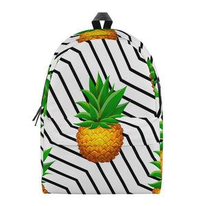 Black Geometric Pineapple Pattern Print Backpack