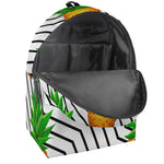 Black Geometric Pineapple Pattern Print Backpack