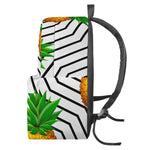 Black Geometric Pineapple Pattern Print Backpack