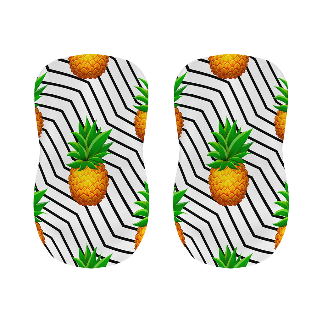 Black Geometric Pineapple Pattern Print Bar Stool Covers