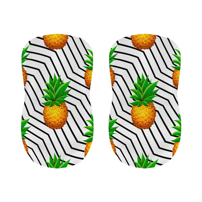 Black Geometric Pineapple Pattern Print Bar Stool Covers