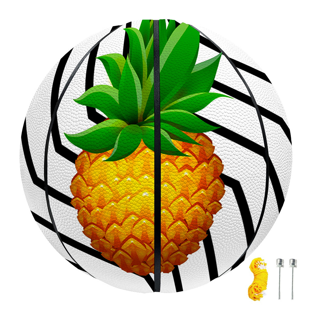 Black Geometric Pineapple Pattern Print Basketball