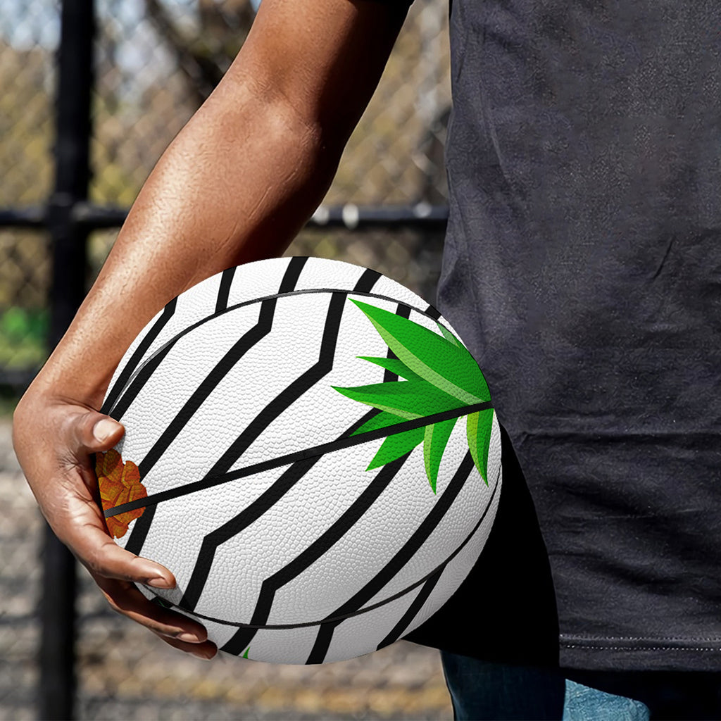 Black Geometric Pineapple Pattern Print Basketball