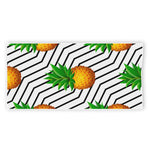 Black Geometric Pineapple Pattern Print Beach Towel