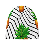 Black Geometric Pineapple Pattern Print Beanie