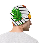 Black Geometric Pineapple Pattern Print Beanie