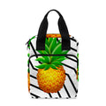 Black Geometric Pineapple Pattern Print Bible Tote Bag