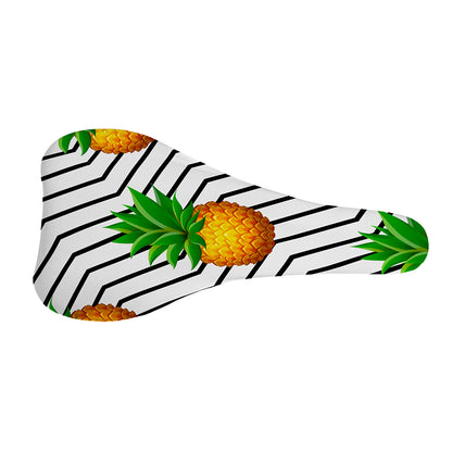 Black Geometric Pineapple Pattern Print Bicycle Seat Cover