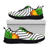 Black Geometric Pineapple Pattern Print Black Running Shoes