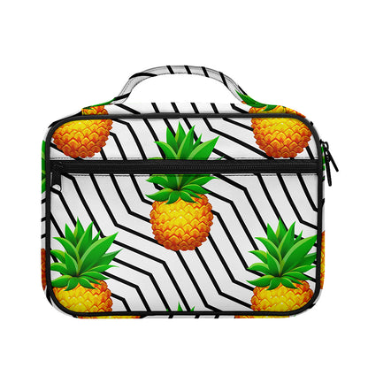 Black Geometric Pineapple Pattern Print Briefcase Bible Bag