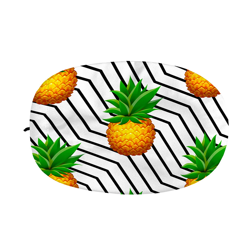 Black Geometric Pineapple Pattern Print Car Side Mirror Covers