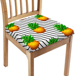 Black Geometric Pineapple Pattern Print Chair Cushion Cover