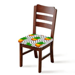 Black Geometric Pineapple Pattern Print Chair Cushion Cover