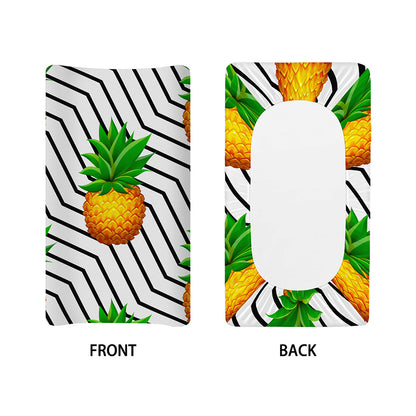 Black Geometric Pineapple Pattern Print Changing Pad Cover