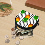 Black Geometric Pineapple Pattern Print Coin Purse