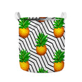 Black Geometric Pineapple Pattern Print Collapsible Laundry Basket