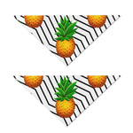 Black Geometric Pineapple Pattern Print Dog Bandana